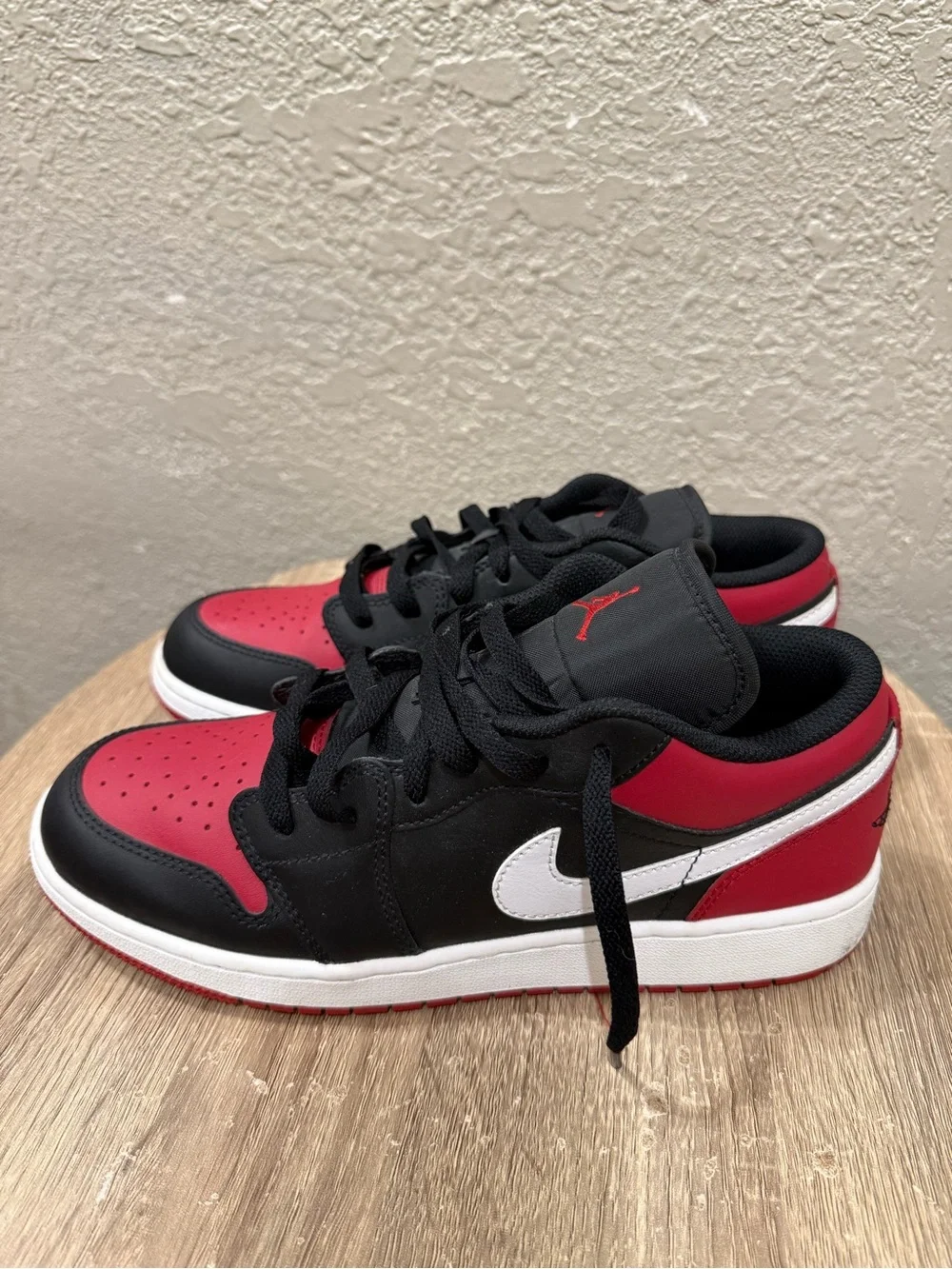 Jordan Black and Red Low-Top Sneakers